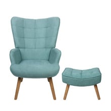 Afton Rubberwood Armchair with Ottoman